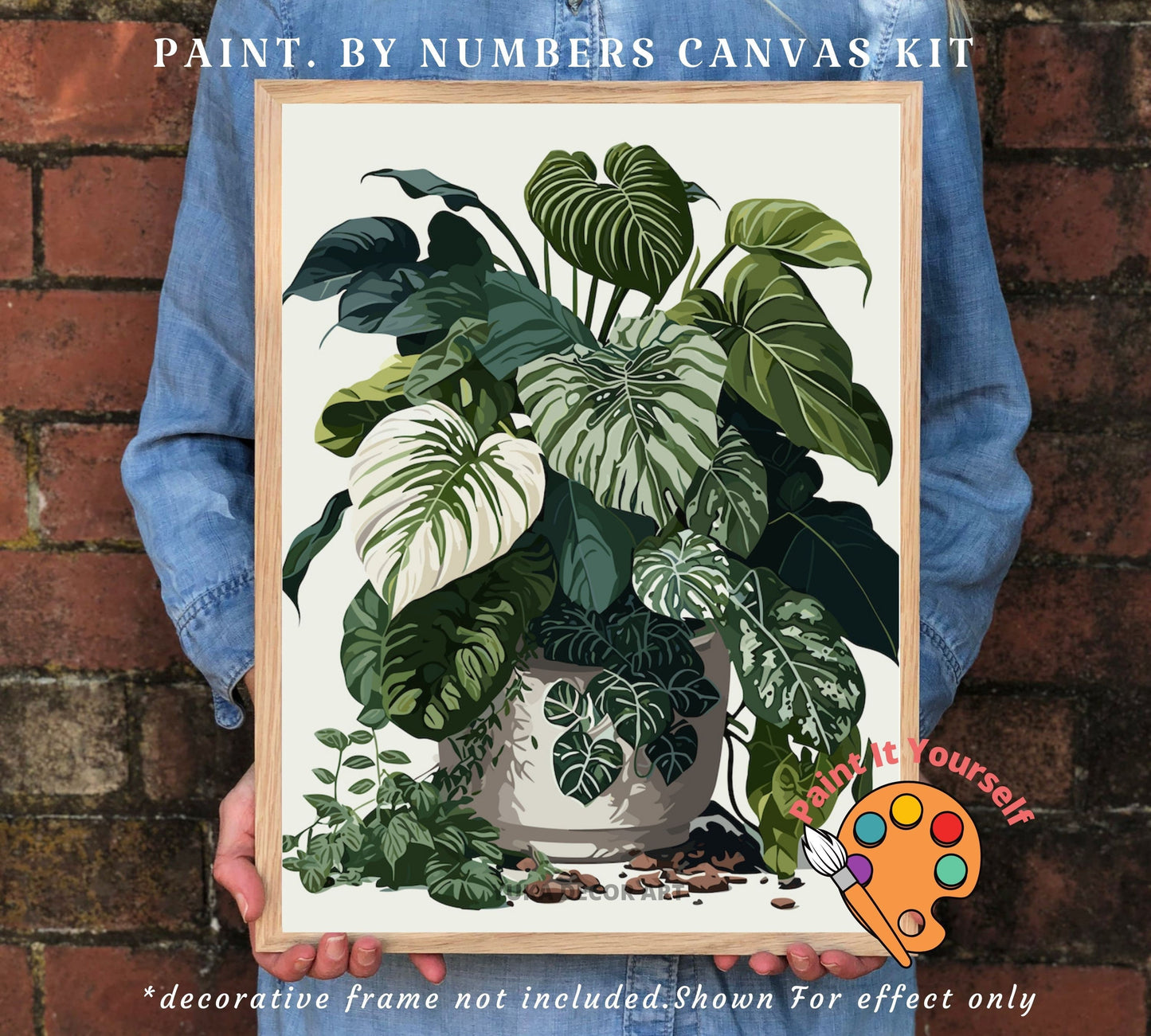 Easy PAINT by NUMBERS Adult House Plants Container DIY Beginners Painting Kit Wall Art Botanical Boho Plant Art Custom Kit  Gift Mom Grandma