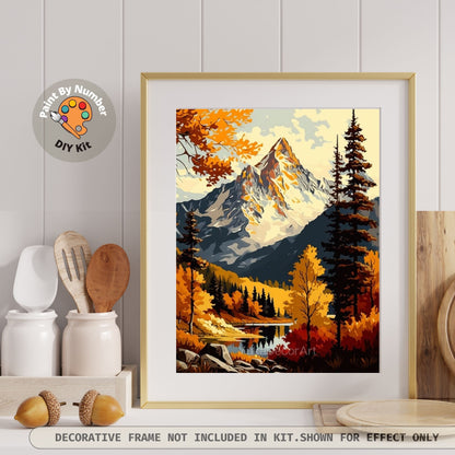 Mountain PAINT by NUMBERS Kit for Adults Mountains Nature Landscape Painting Easy Beginners Paint DIY Kit Living Bedroom Wall Art Decor Gift