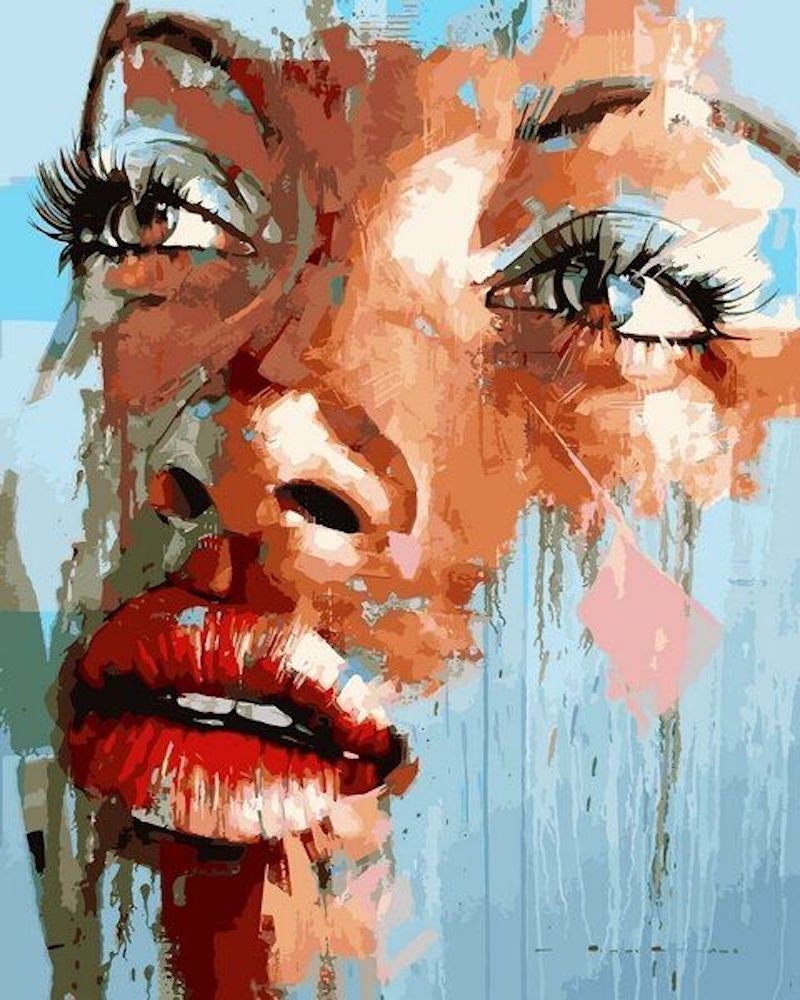 PAINT by NUMBERS Kit for Adults Easy DIY Art , Beautiful Woman Abstract Portrait, Adults Acrylic Painting Set - Home Wall Decor Gift