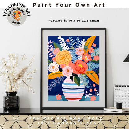 Still Life Vase Flowers PAINT by NUMBER Kit Adult DIY by Numbers Kit | Easy Beginners  Painting Kit | Birthday Gift For Mom Aunt Girlfriend