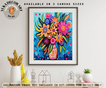 Flower Vase PAINT by NUMBER Kit for Adults Spring Flowers Painting,Easy Beginners Acrylic Paint DIY Kit Wall Art Decor Gift