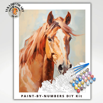 Stallion Horse PAINT by NUMBER Kit Adult Ranch Farmhouse Country Decor Horse Portrait Beginner Acrylic Painting DIY Kit Grandpa Dad Gift