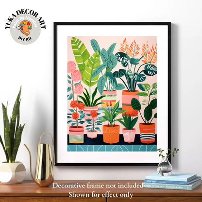 House Plants PAINT by NUMBER Kit for Adults Minimalist DIY painting Easy Beginners Acrylic Paint Kit Living Wall Art  Gift
