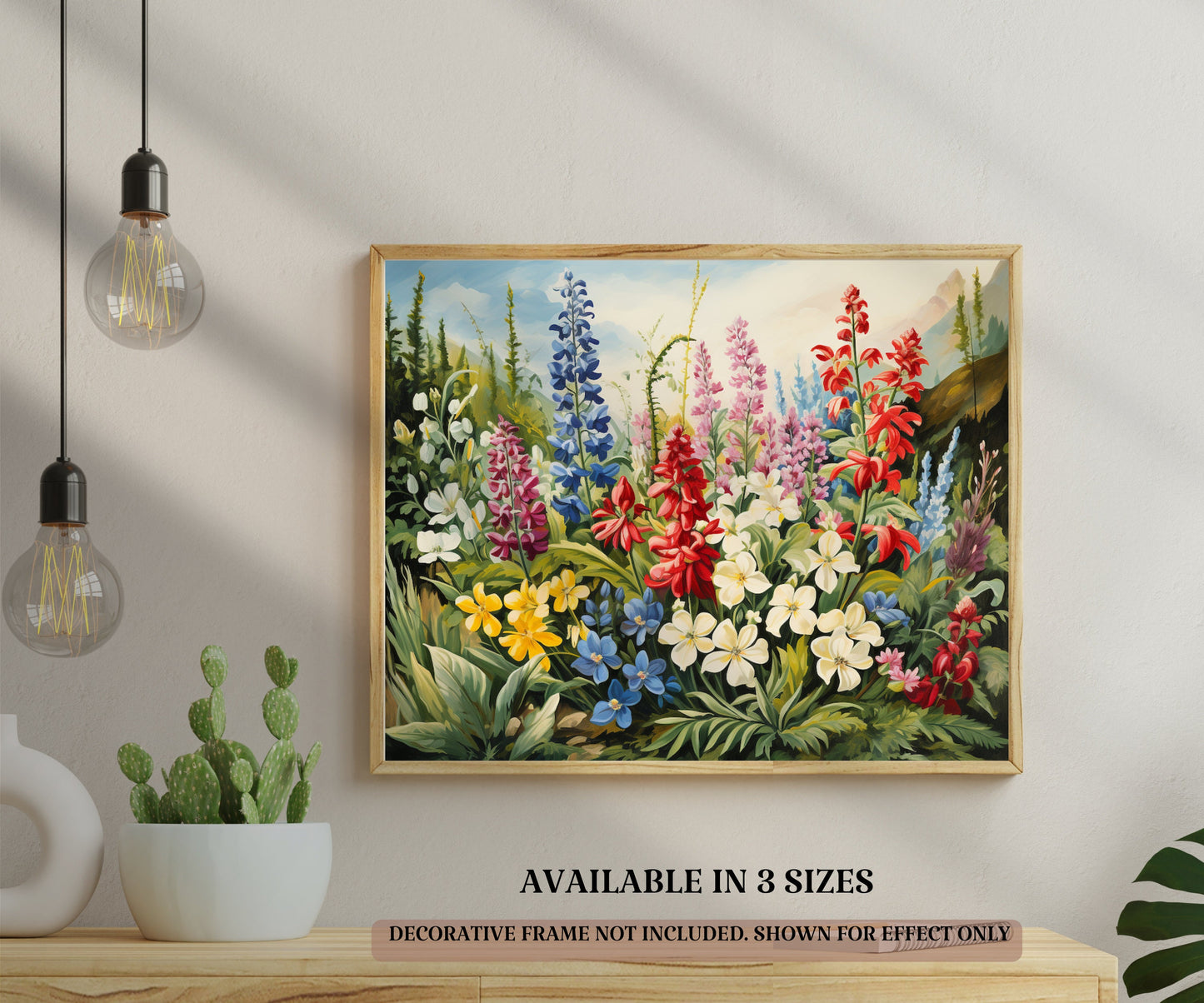 Wildflowers PAINT by NUMBERS Kit Adults Spring Flower Garden DIY Painting Easy Beginners Hobby Kit Wall Art Housewarming Gift Girlfriend Mom