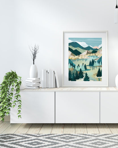 Paint by Numbers DIY Kit Adults | Modern Art,Mountain Valley ,Abstract Landscape | Easy Beginner's Acrylic Painting |Wall Art Gift