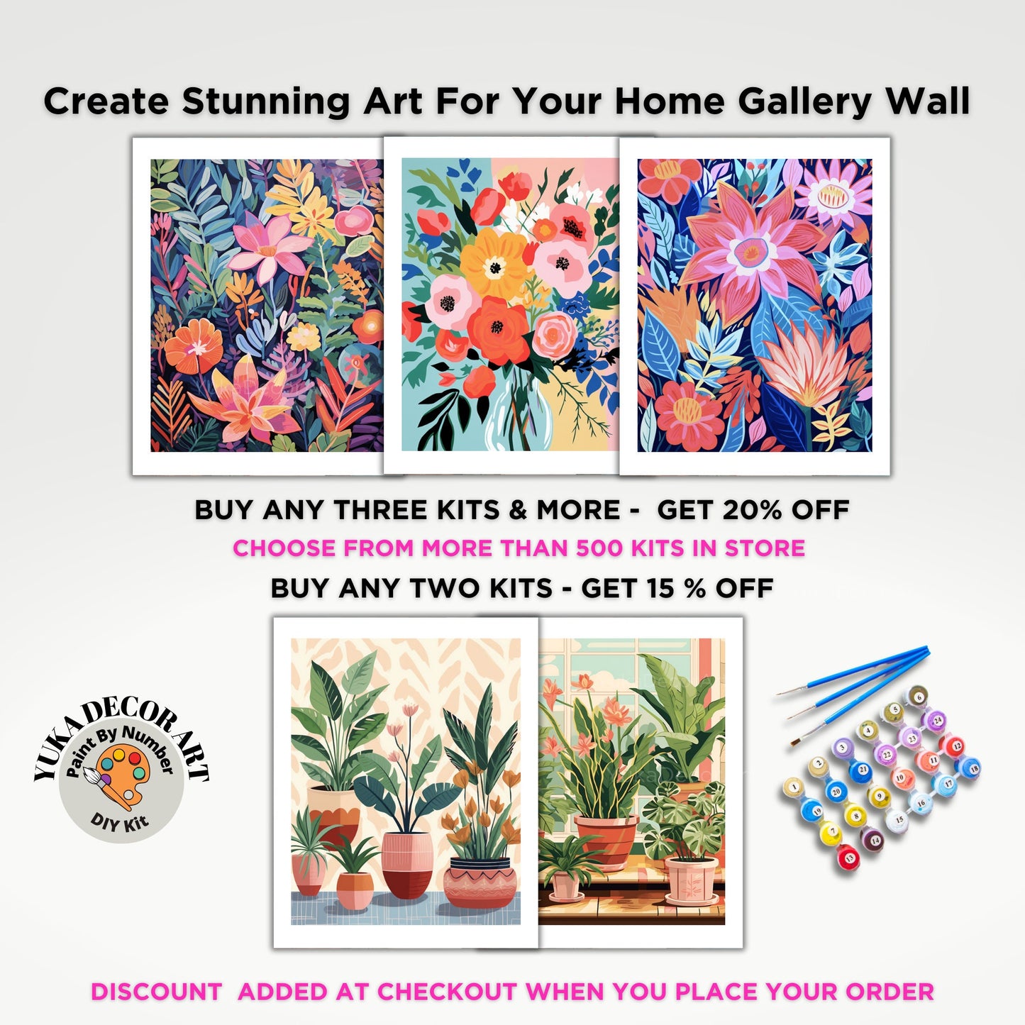 PAINT by NUMBER Kit Adult Modern Flower Spring Garden Colourful Wall Art Easy Beginner Oil Painting DIY Kit Girlfriend Gift