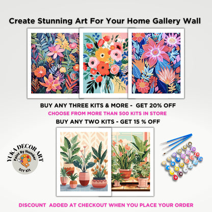 PAINT by NUMBER Kit Adult Modern Flower Spring Garden Colourful Wall Art Easy Beginner Oil Painting DIY Kit Girlfriend Gift