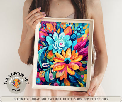 Garden PAINT by NUMBER Kit for Adults Spring Flowers Paint Kit