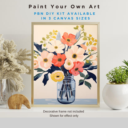 Country Chic Flower PAINT by NUMBER Kit Adult Painting Still Life Floral DIY by Numbers Art Easy Beginners ,Birthday Gift For Mom Girlfriend