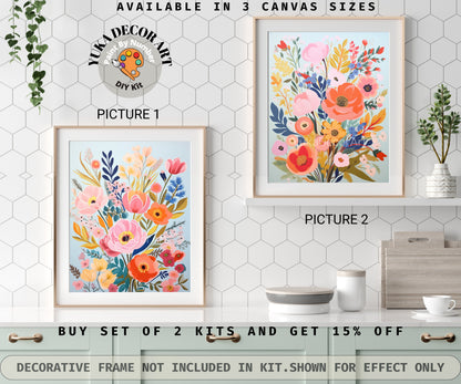 Springflowers PAINT by NUMBER Kit Adults WildFlower Garden DIY Painting Easy Beginners Hobby Kit Wall Art Housewarming Gift Girlfriend Mom