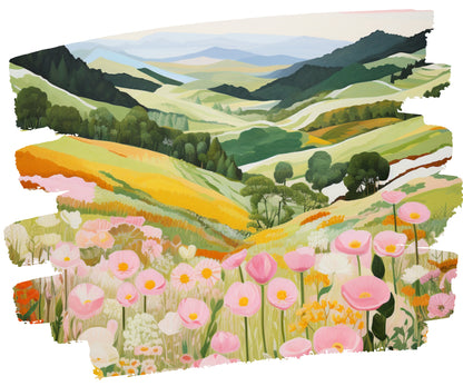 PAINT by NUMBERS Kit Adult | Mountain Landscape  Modern Minimalist Art Beginner Acrylic Painting DIY Kit Gift for Mother Grandma Girlfriend