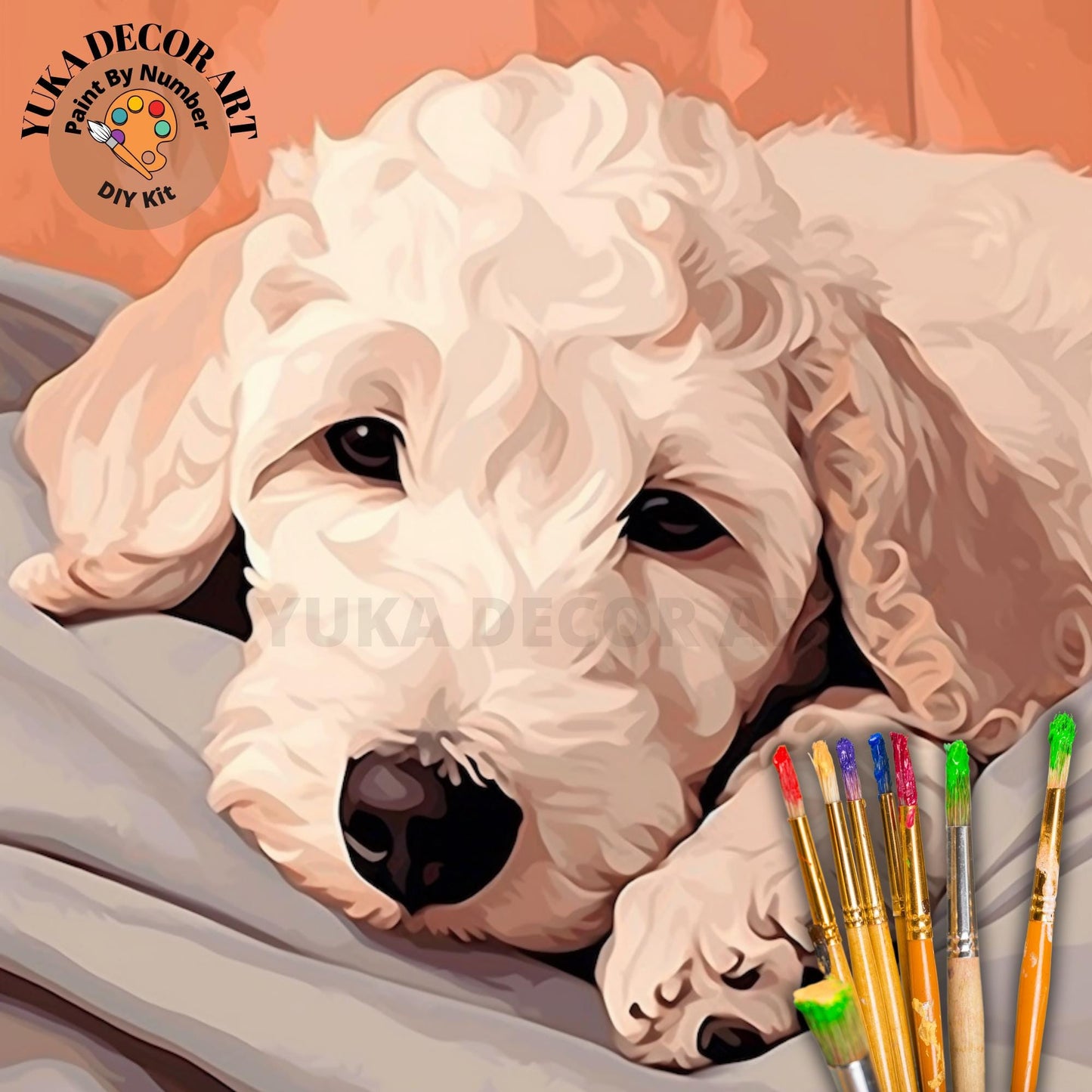 Pet Dog PAINT by NUMBER Kit Adult Painting DIY Color by Numbers Kit Easy Beginners Art  Kit Birthday Gift For Mom Girlfriend Diy Wall Art