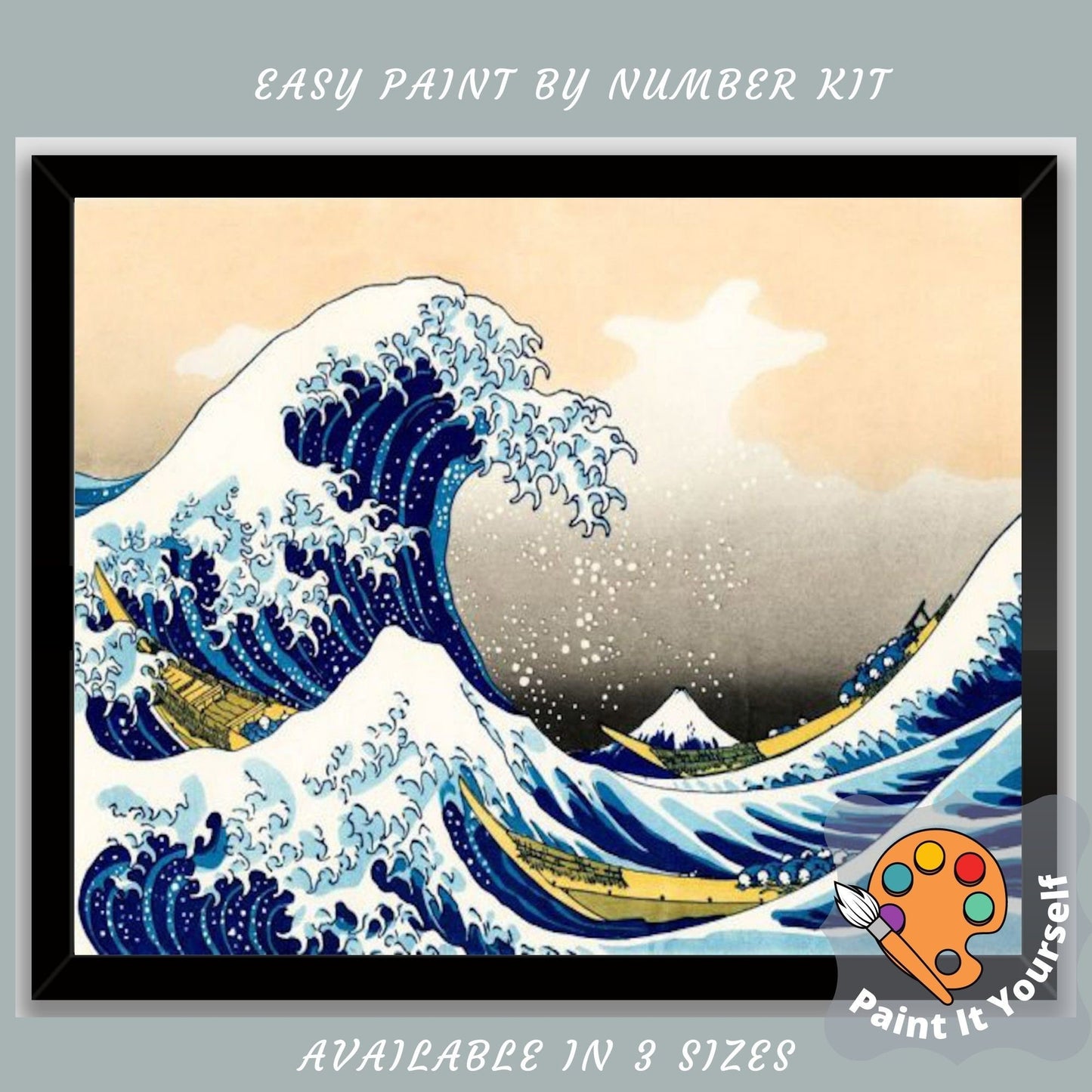 The Great Wave off Kanagawa PAINT by NUMBERS Kit for Adult , Sea Waves Beach Painting , Easy Beginner Acrylic Painting Kit,Home Decor Gift