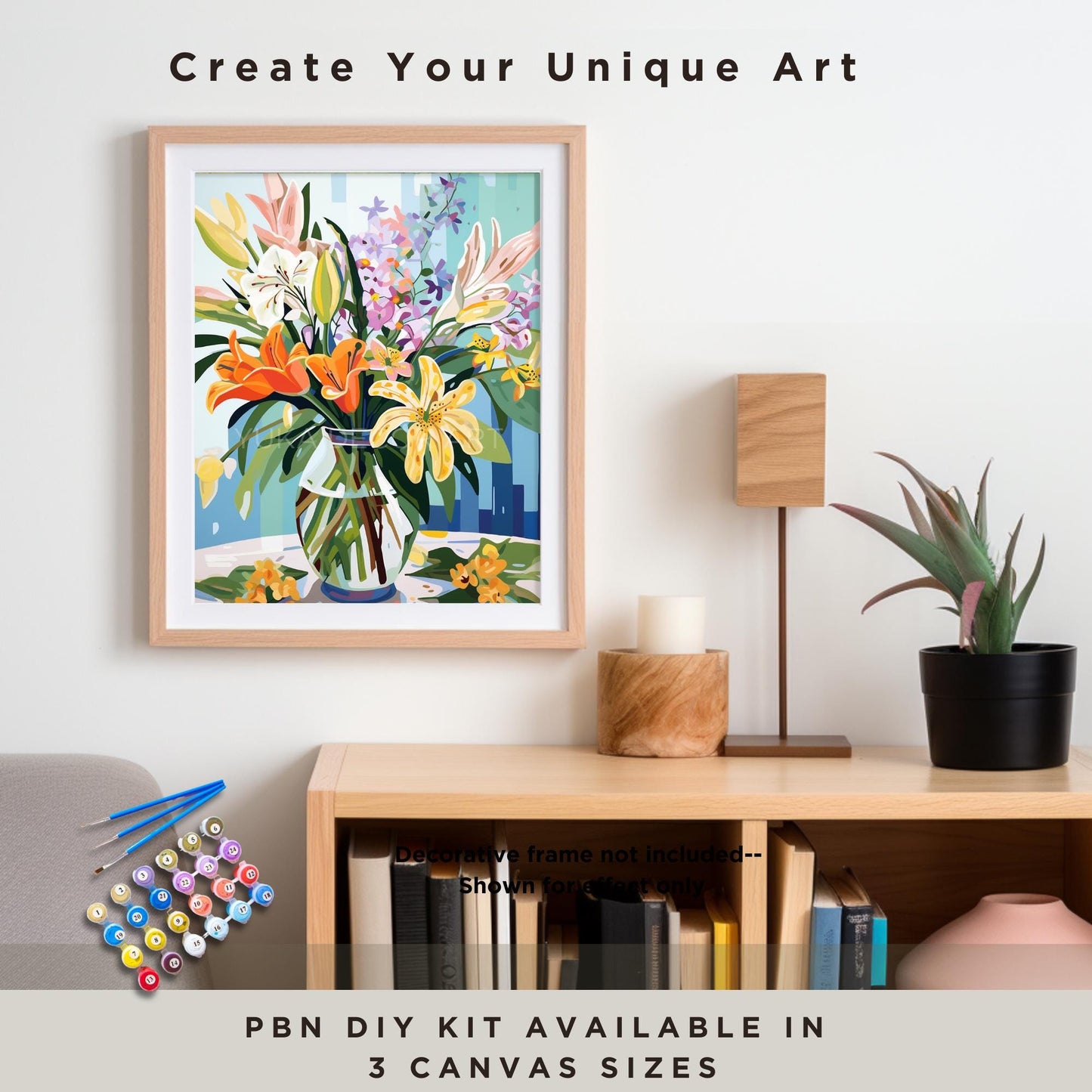 Whimsical Flowers PAINT by NUMBER Kit Adult Still Life DIY by Numbers Easy Beginners Painting Kit Anniversary Gift For Wife Girlfriend