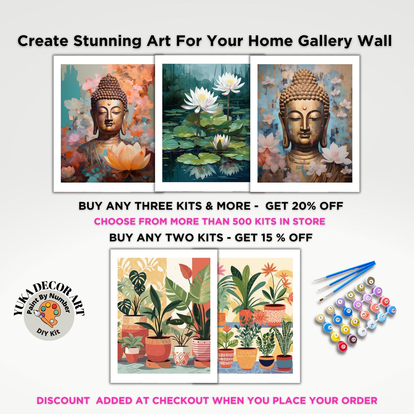 PAINT by NUMBERS Kit For Adults  Buddha Gold Statue Pink Lotus Flower DIY Acrylic Painting Kit Zen Meditation Chakra Yoga Studio Decor Gift