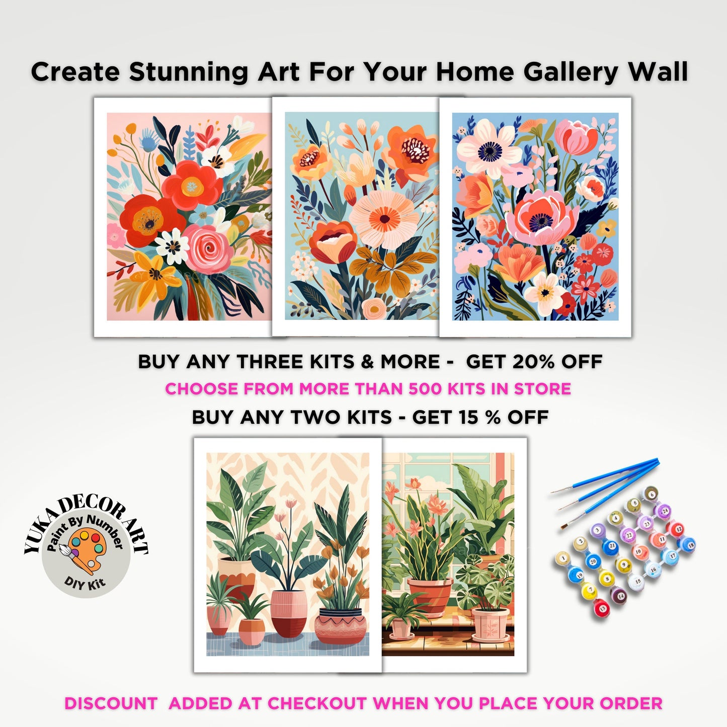 PAINT by NUMBER Kit Adult Garden Flowers Vintage Spring Colourful Wall Art Easy Beginner Acrylic Paint DIY Kit Mom Dad Gift