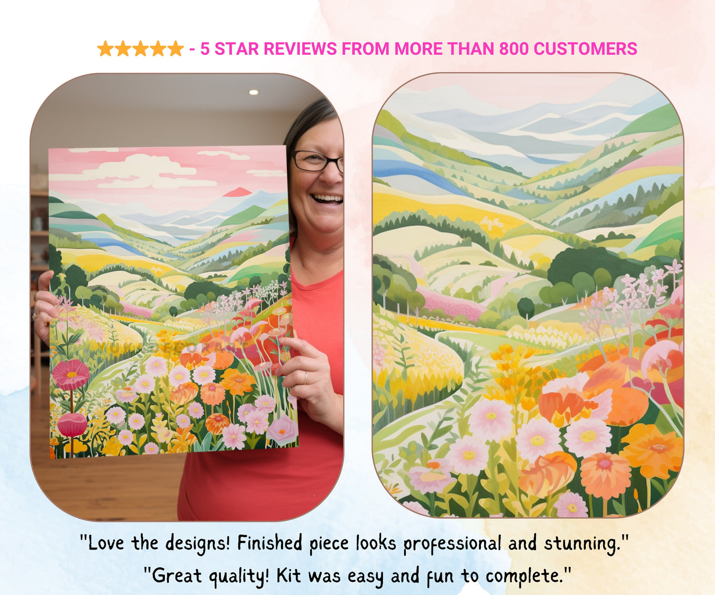 PAINT by NUMBERS Kit Adult | Mountain Landscape  Modern Minimalist Art Beginner Acrylic Painting DIY Kit Gift for Mother Grandma Girlfriend