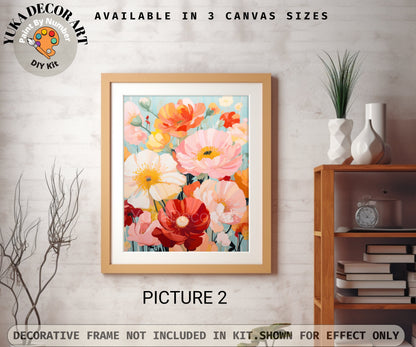 Valley flowers PAINT by NUMBER Kit Adults | Set Of 2 | WildFlowers DIY Painting Easy Beginners Hobby Wall Art Birthday Gift Girlfriend Mom