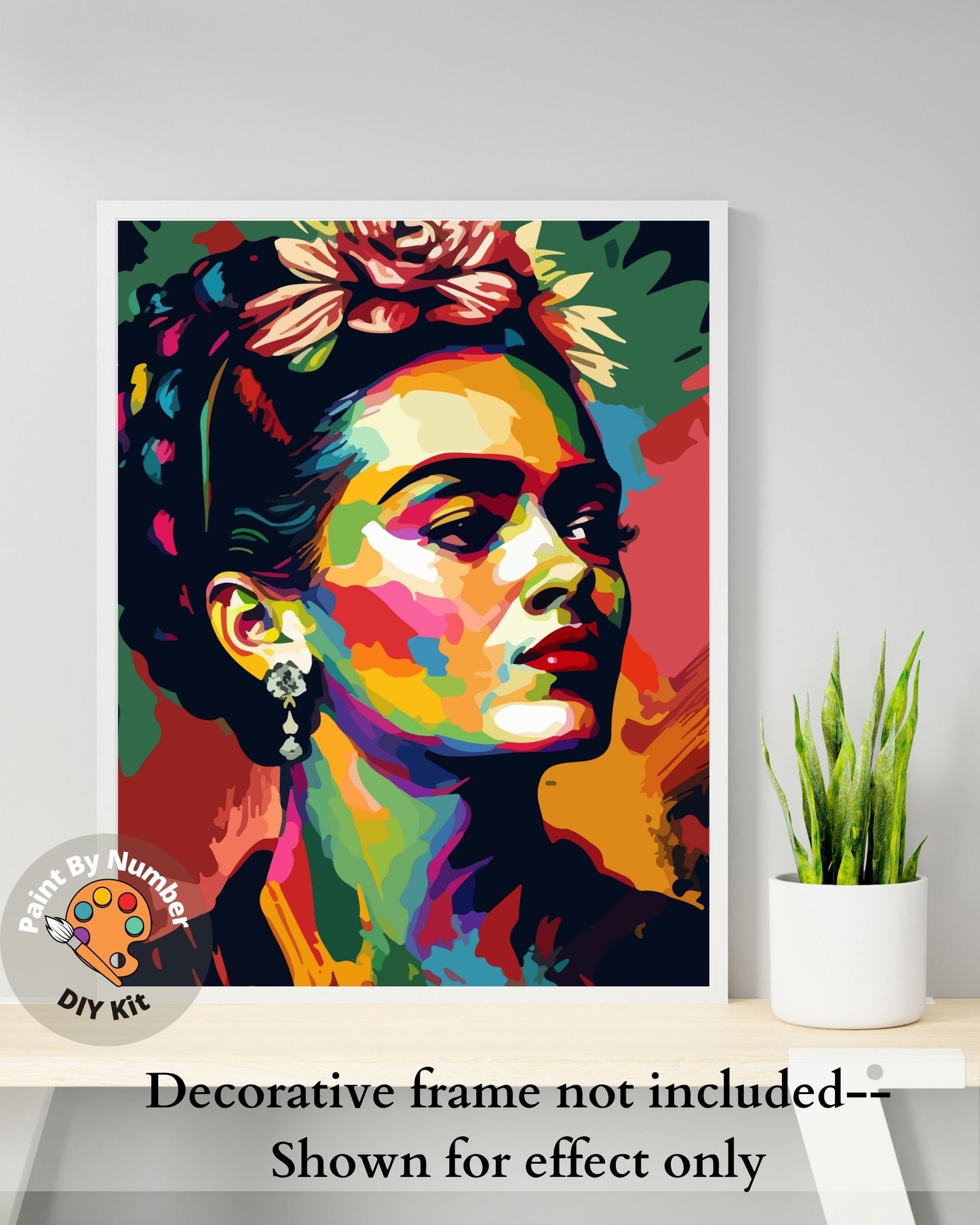 Frida Kahlo PAINT by NUMBERS DIY Kit for Adults Colourful Vibrant Easy Beginner's Acrylic Painting Kit Home Wall Art Gift