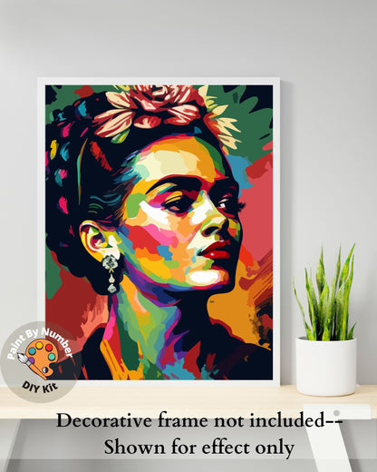 Frida Kahlo PAINT by NUMBERS DIY Kit for Adults Colourful Vibrant Easy Beginner's Acrylic Painting Kit Home Wall Art Gift