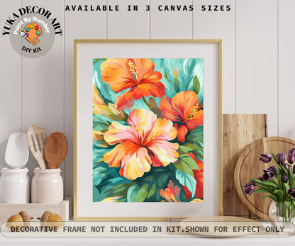 Floral PAINT by NUMBER Kit for Adults Garden Flowers DIY Painting Easy Beginners Acrylic Paint Kit Wall Art Decor Mom Gift