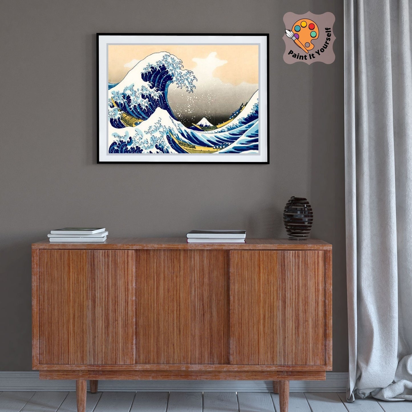 The Great Wave off Kanagawa PAINT by NUMBERS Kit for Adult , Sea Waves Beach Painting , Easy Beginner Acrylic Painting Kit,Home Decor Gift