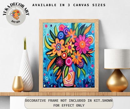 Flower Vase PAINT by NUMBER Kit for Adults Spring Flowers Painting,Easy Beginners Acrylic Paint DIY Kit Wall Art Decor Gift