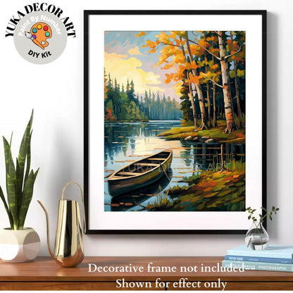 Lake Scenery PAINT by NUMBER Kit Adult Painting DIY by Numbers Craft Set Easy Beginners Acrylic Paint Kit Birthday Gift For Dad Grandfather