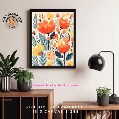 PAINT by NUMBER Kit Adult Garden Flowers Vintage Spring Colourful Wall Art Easy Beginner Acrylic Paint DIY Kit Mom Dad Gift
