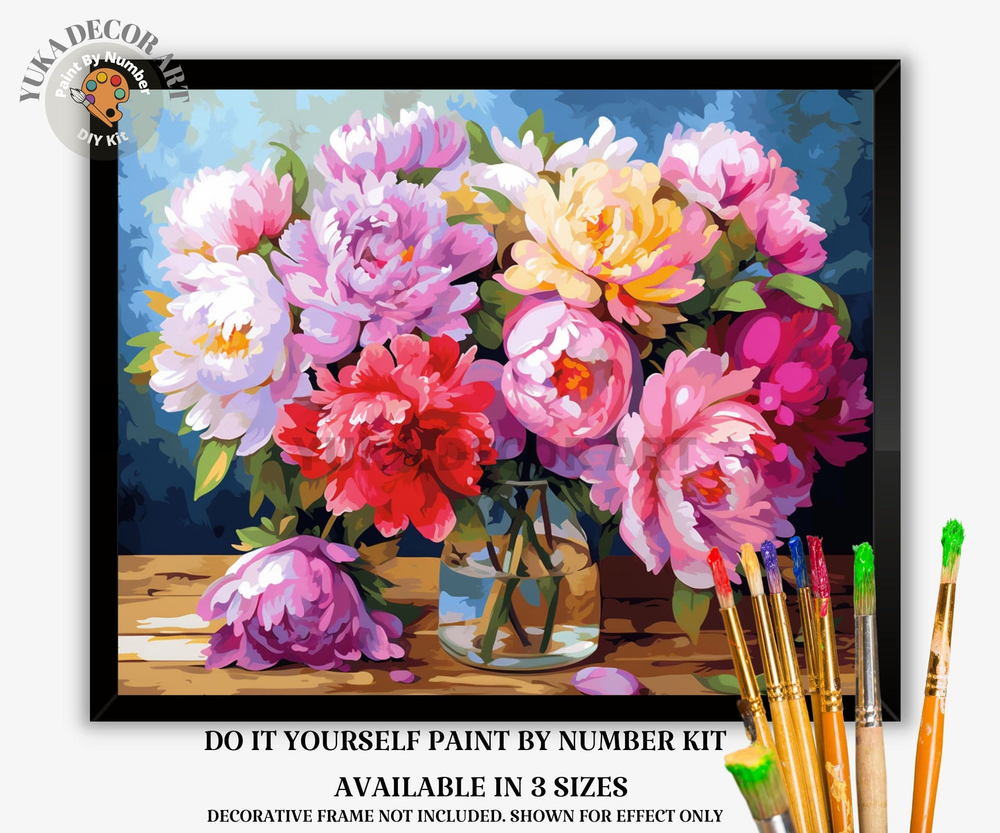 Spring Flowers Vase PAINT by NUMBER Kit Adults Still Life Vintage Style DIY Painting Easy Beginners Wall Art Housewarming Gift Mom Sister