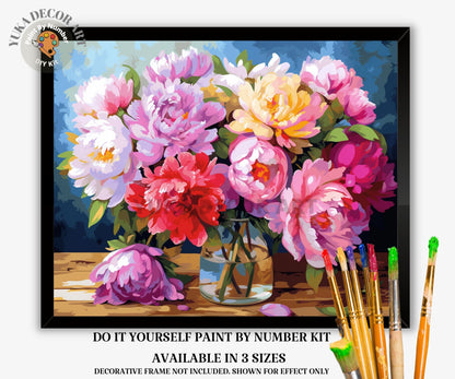 Spring Flowers Vase PAINT by NUMBER Kit Adults Still Life Vintage Style DIY Painting Easy Beginners Wall Art Housewarming Gift Mom Sister