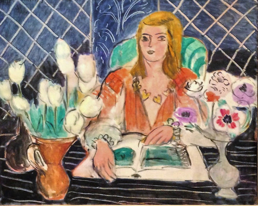 Henri Matisse PAINT by NUMBER Kit for Adults ,1944 Annelies White Tulips and Anemones , Acrylic Paint DIY Kit ,Living Bedroom Wall Art Decor