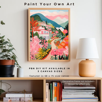 Mountain PAINT by NUMBERS Kit Adult Flowers Landscape Minimalist Canvas Art DIY Painting Beginners Hobby Apartment Decor Teenager Girl Gift