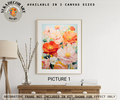 Valley flowers PAINT by NUMBER Kit Adults | Set Of 2 | WildFlowers DIY Painting Easy Beginners Hobby Wall Art Birthday Gift Girlfriend Mom