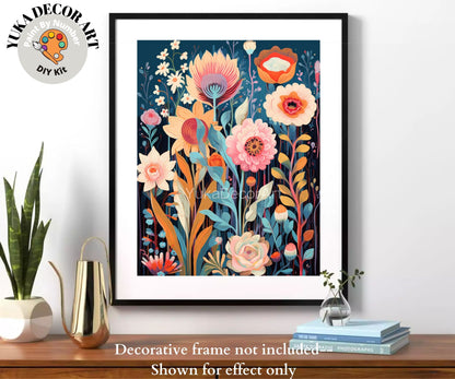 WildFlowers PAINT by NUMBER Kit for Adults Spring Flowers Painting Easy Beginners Acrylic Paint DIY Wall Art Birthday Gift Girlfriend Mom