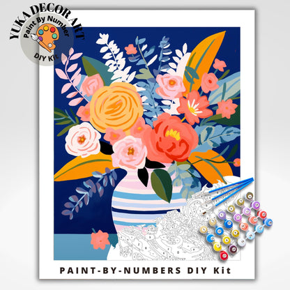 Still Life Vase Flowers PAINT by NUMBER Kit Adult DIY by Numbers Kit | Easy Beginners  Painting Kit | Birthday Gift For Mom Aunt Girlfriend