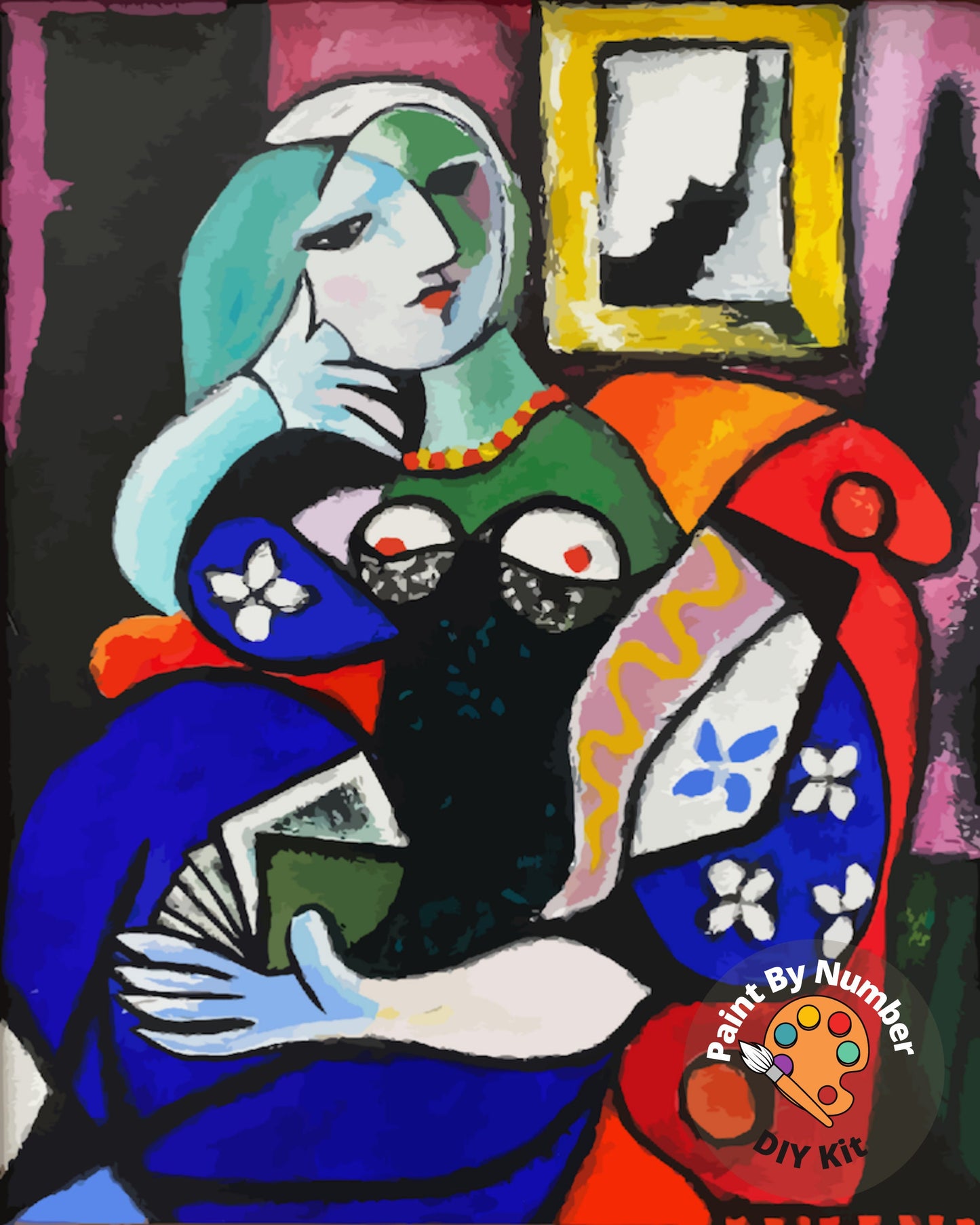 Pablo Picasso PAINT by NUMBER Kit for Adults ,Woman With A book ,Easy Beginners Acrylic Paint DIY Kit ,Living Bedroom Wall Art Decor