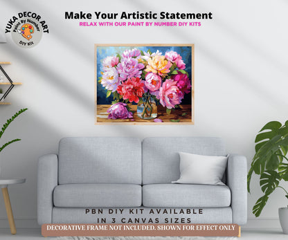 Spring Flowers Vase PAINT by NUMBER Kit Adults Still Life Vintage Style DIY Painting Easy Beginners Wall Art Housewarming Gift Mom Sister