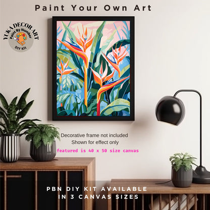 PAINT by NUMBER Adult Tropical Garden Flower Modern Watercolor Wall Art Easy Beginner Acrylic Paint DIY Kit Christmas Gift |Code: FL2309111