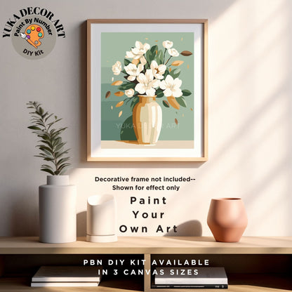 Flowers PAINT by NUMBER Kit for Adults Modern Vase Still Life DIY Painting Easy Beginners Paint Hobby Kit Living Wall Decor Art Mom Gift