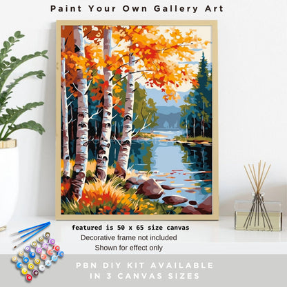 Forest Woodlands PAINT by NUMBERS Adult Painting DIY by Numbers Vintage Style Easy Beginners Kit Mother's Day Gift For Mom Wife Girlfriend