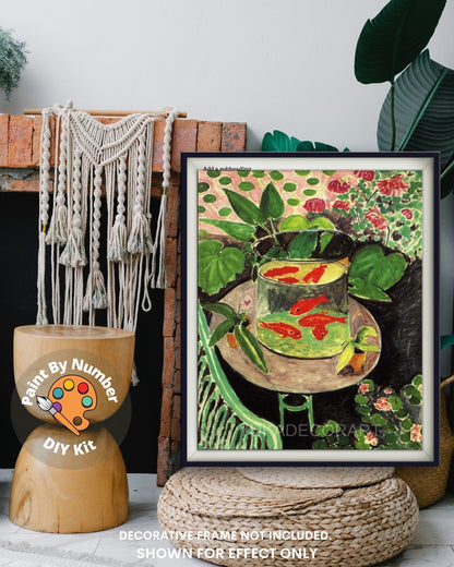 Henri Matisse PAINT by NUMBER Kit for Adults ,Cat With Red Fish,Easy Beginners Acrylic Paint DIY Kit ,Living Bedroom Wall Art Decor