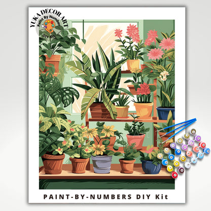 PAINT by NUMBER Kit For Adults Plants Minimalist Boho DIY Painting Easy Beginners Paint Kit Plant Lover Gift Farmhouse Decor Housewarming