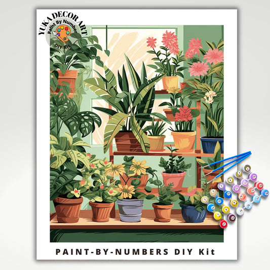 PAINT by NUMBER Kit For Adults Plants Minimalist Boho DIY Painting Easy Beginners Paint Kit Plant Lover Gift Farmhouse Decor Housewarming