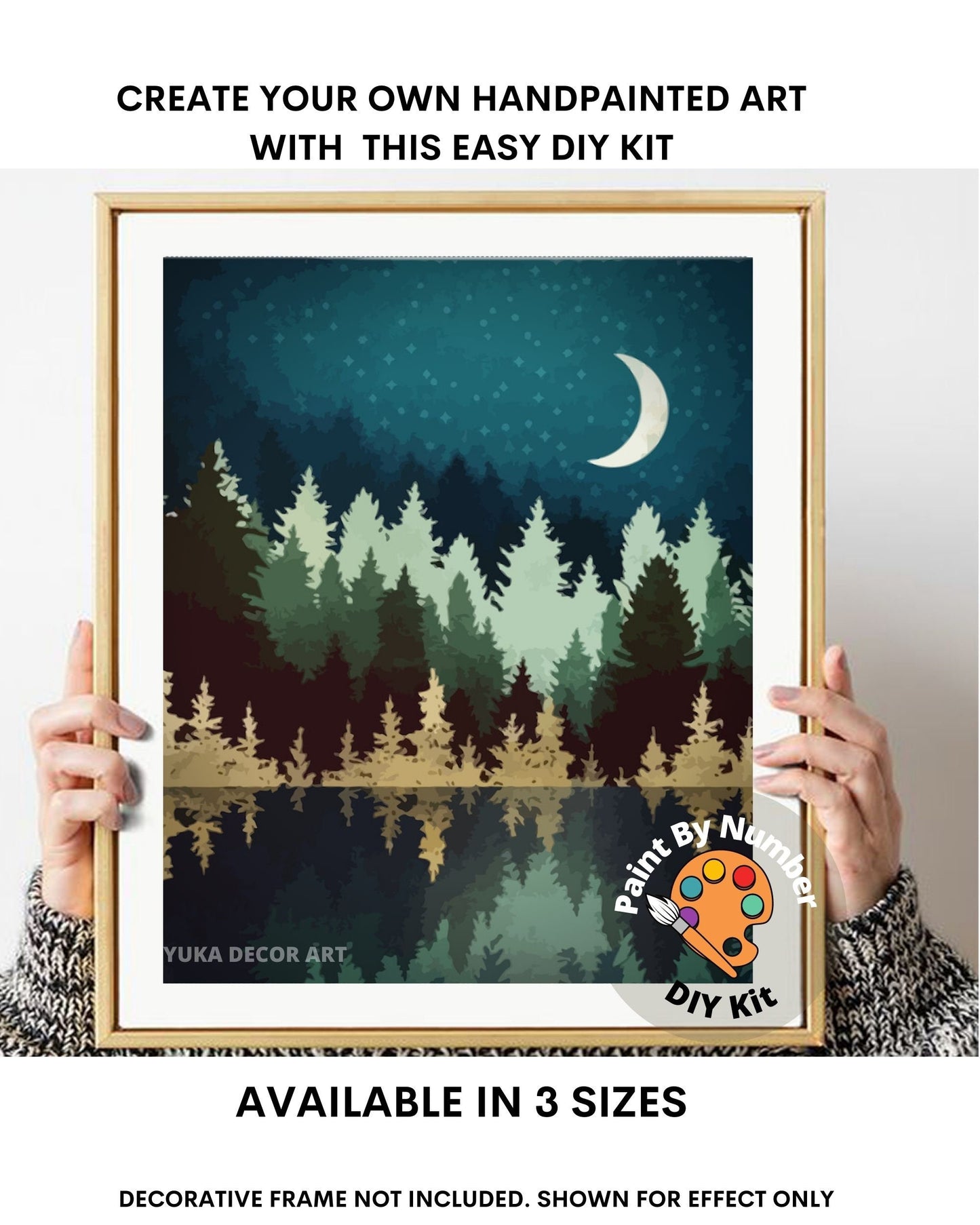 Paint by Numbers DIY Kit Adults | Modern Art,Mountain Valley ,Abstract Landscape | Easy Beginner's Acrylic Painting |Wall Art Gift