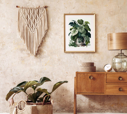 Easy PAINT by NUMBERS Adult House Plants Container DIY Beginners Painting Kit Wall Art Botanical Boho Plant Art Custom Kit  Gift Mom Grandma