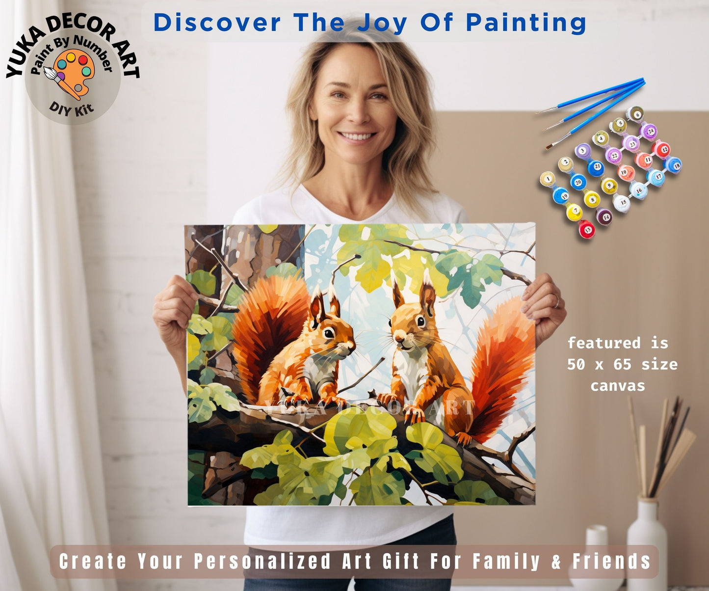 Nature PAINT by NUMBER Kit Kids Adult Painting DIY by Numbers Craft Set Easy Beginners Birthday Gift For Teenager Kids Room Nursery Decor