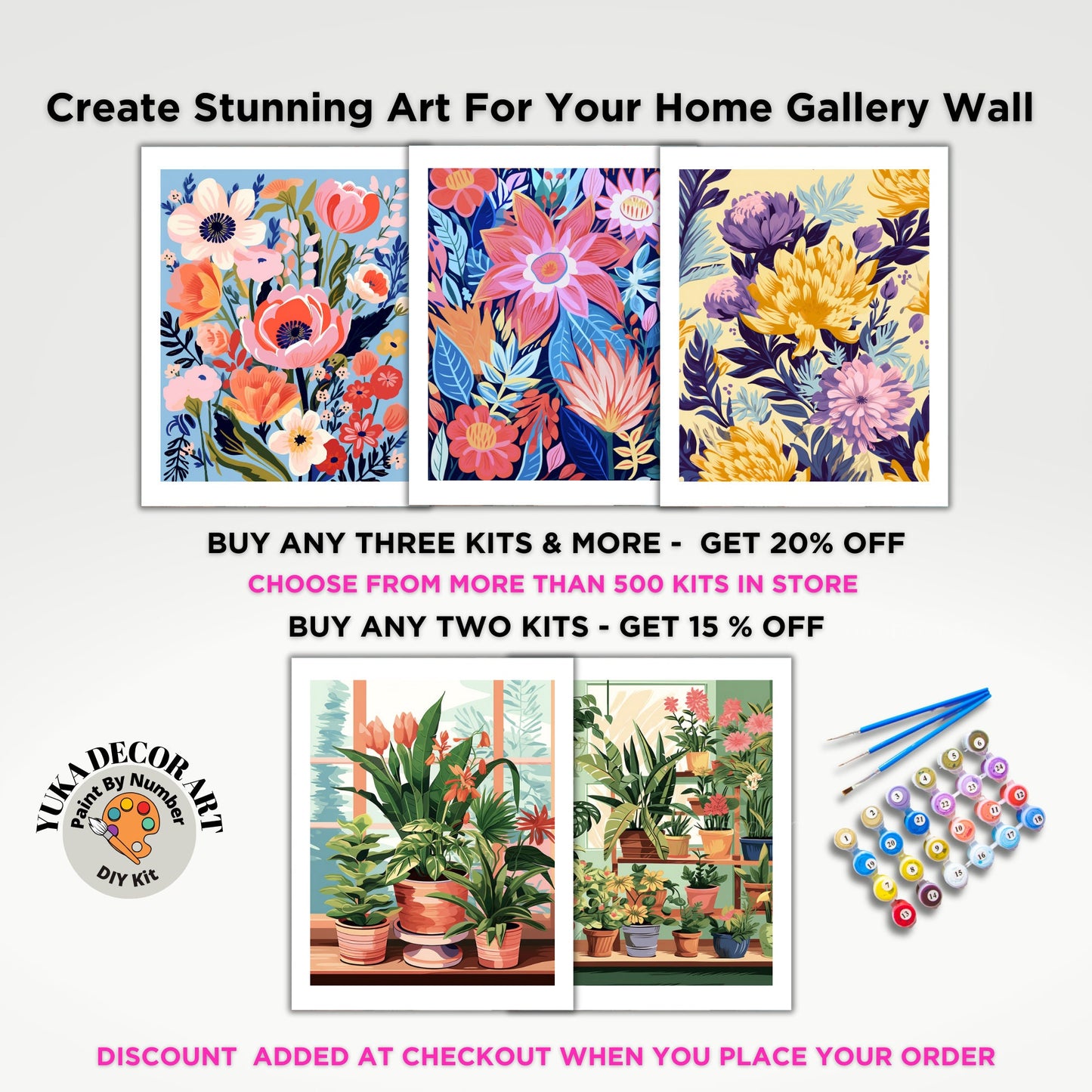 PAINT by NUMBER Kit Adult Garden Flowers Vintage Spring Colourful Wall Art Easy Beginner Acrylic Paint DIY Kit Mom Dad Gift