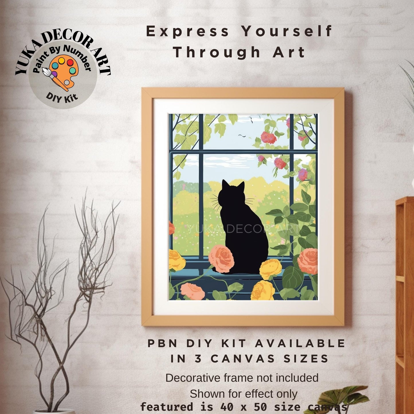 Cat PAINT by NUMBER Kit Adult Painting DIY Kit by Numbers Coloring Kit Easy Beginners Birthday Gift For Her Wife Mom Girlfriend Grandmother