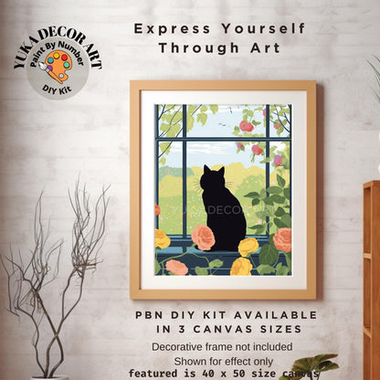 Cat PAINT by NUMBER Kit Adult Painting DIY Kit by Numbers Coloring Kit Easy Beginners Birthday Gift For Her Wife Mom Girlfriend Grandmother